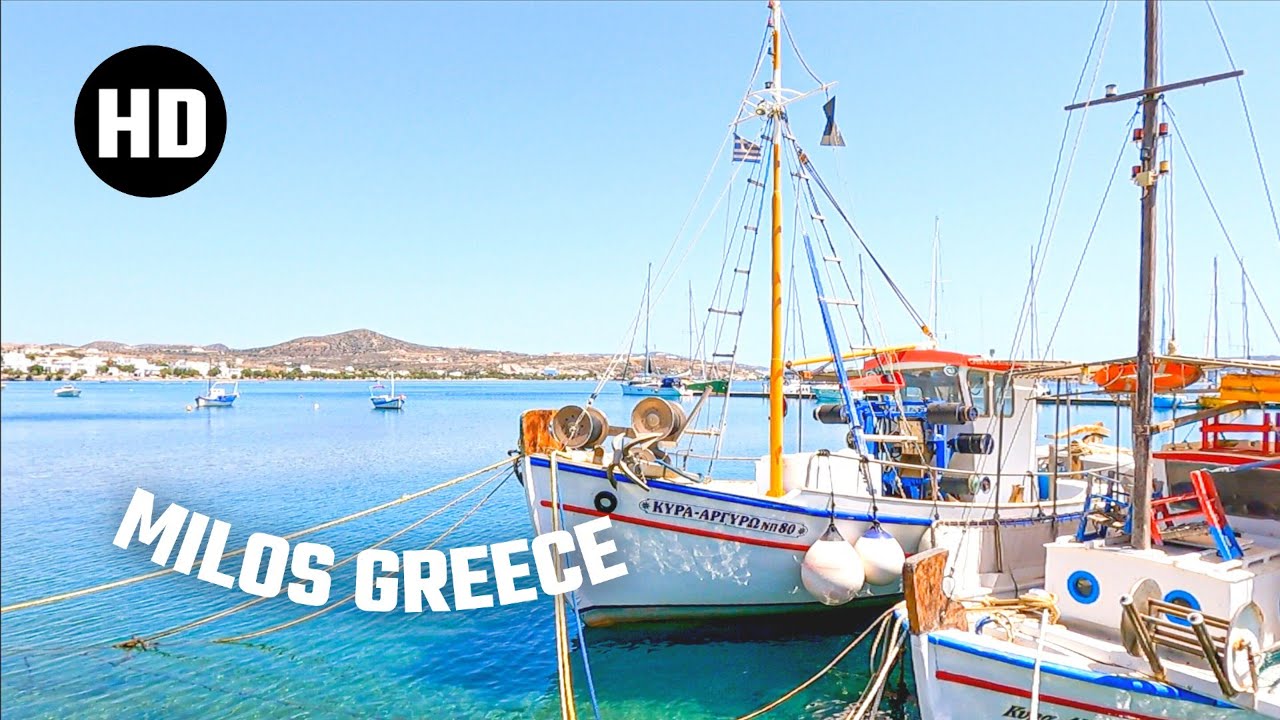 Milos Island's Harbour, Greece Walking Tour - Crisp, Clear Water & Stunning Views 2021 [HD]