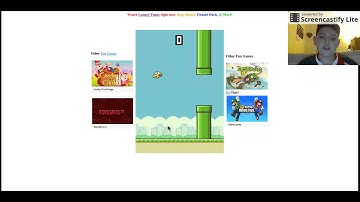 CaptainWaffles channel intro (flappy bird gameplay)