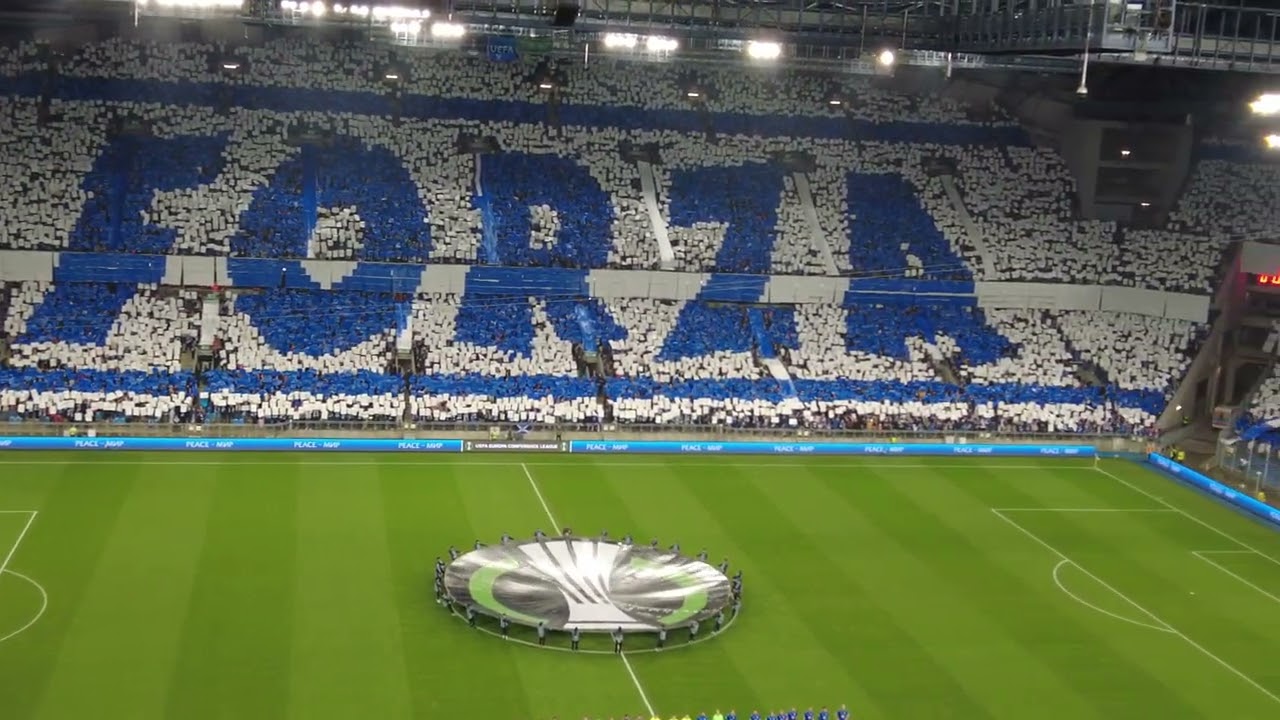 Lech Poznań - ACF Fiorentina 1/8 Ligi Konferencji 13/04/2023 - Oprawa kibiców Lecha Poznań ( 4K )