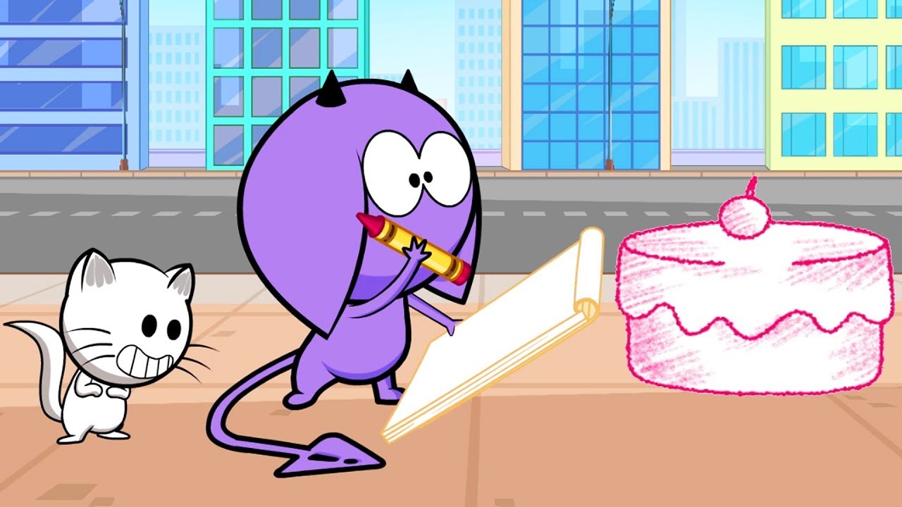 El Diablo Morado El Crayon Magico Dibujos Animados Divertidos Para Ninos Caricatoonz Youtube