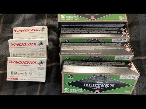 Small Ammo score at Cabelas today! 450 Bushmaster and 5.56 NATO