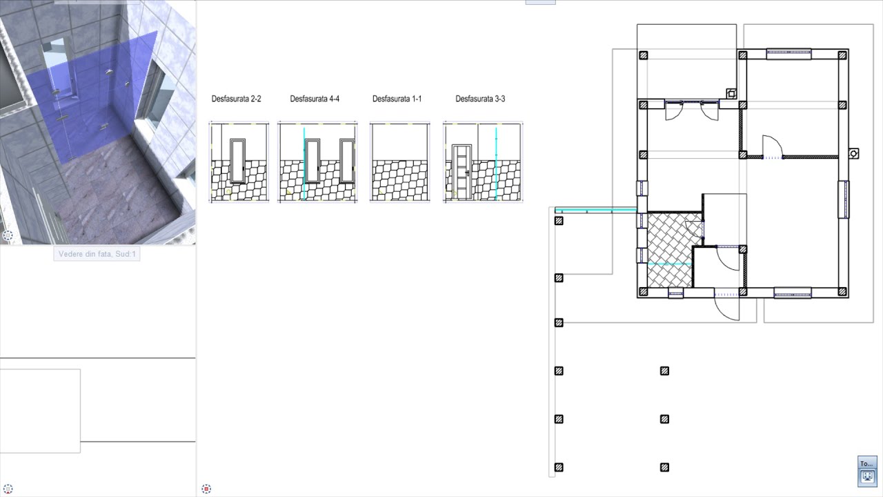 Repartizarea si calculul placilor de gresie si faianta atat in plan cat si in desfasurate
