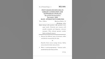 MLI-001  DECEMBER-2022 QUESTION PAPER IGNOU