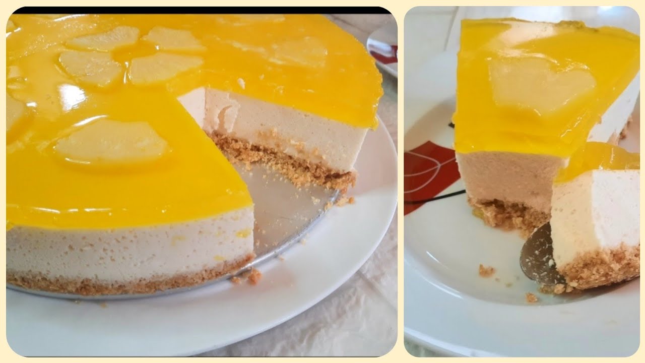تشيز كيك أناناس سهل وسريع