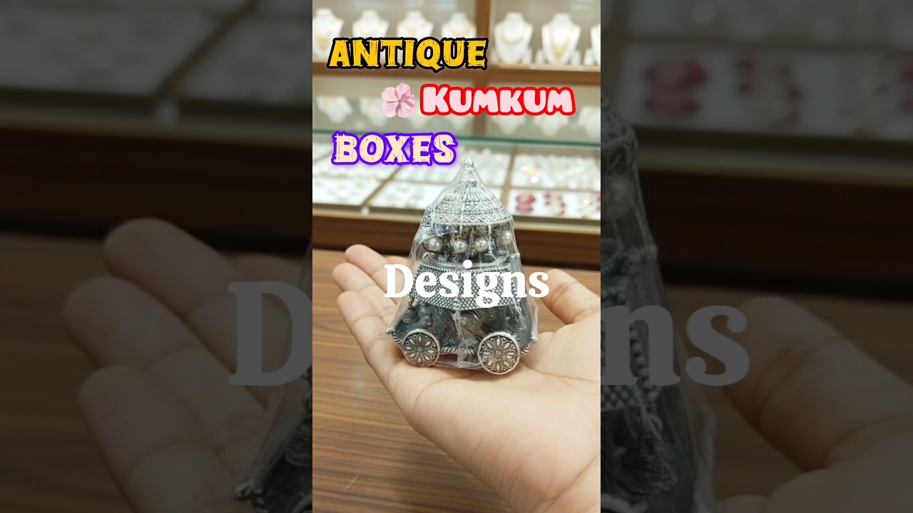 "Antique silver 💫 kumkumbarinas 💕| Kumkum box elegance|