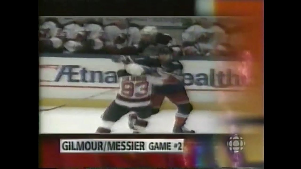 Messier crosschecks Gilmour in the face 5/4/97