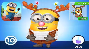 Minion rush Reindeer minon costume COMMON upgrade 1 to MAXED gameplay walkthrough android ios