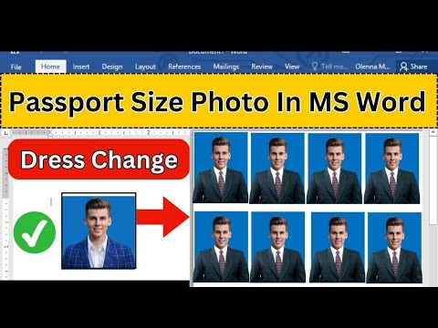 How to Dress Change Passport Size In Microsoft Word | Make Passport size photos