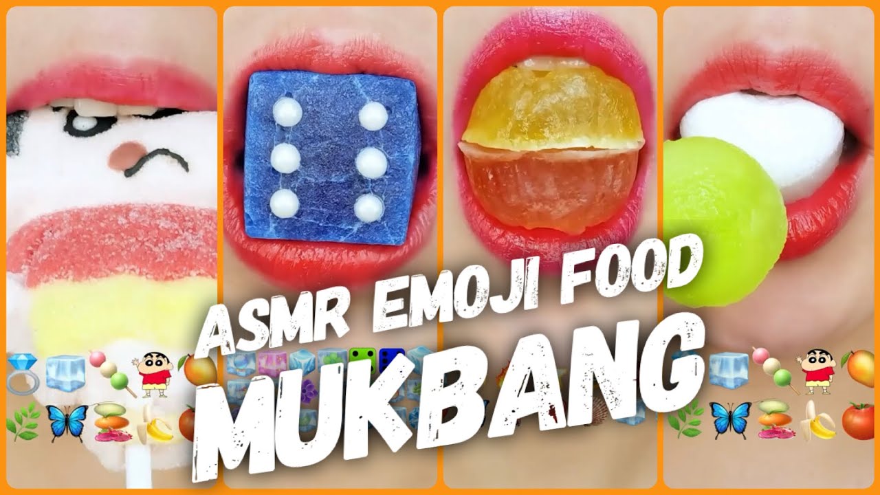 ASMR EMOJI Food Mukbang Challenge (Sped-Up) Satisfying Eating Sounds ...