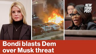 Pam Bondi tells Jasmine Crockett to ‘tread very carefully’ after saying Musk should be ‘taken down