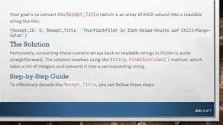 How to Decode SQLite Query Results in Flutter for Clear Text Display