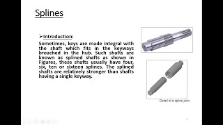 Design of spline shafts