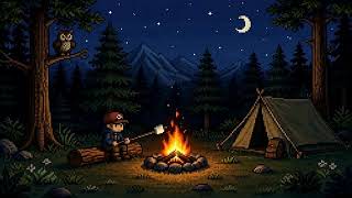 Retro Pixel Campfire Night | Relaxing Forest Sounds & Crackling Fire 🔥 screenshot 4