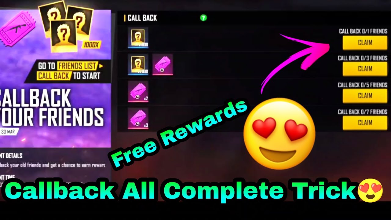 FF Call Back Event Trick | Free Fire Me Call Back Rewards Kaise Le | FF Callback Event Me kya kare