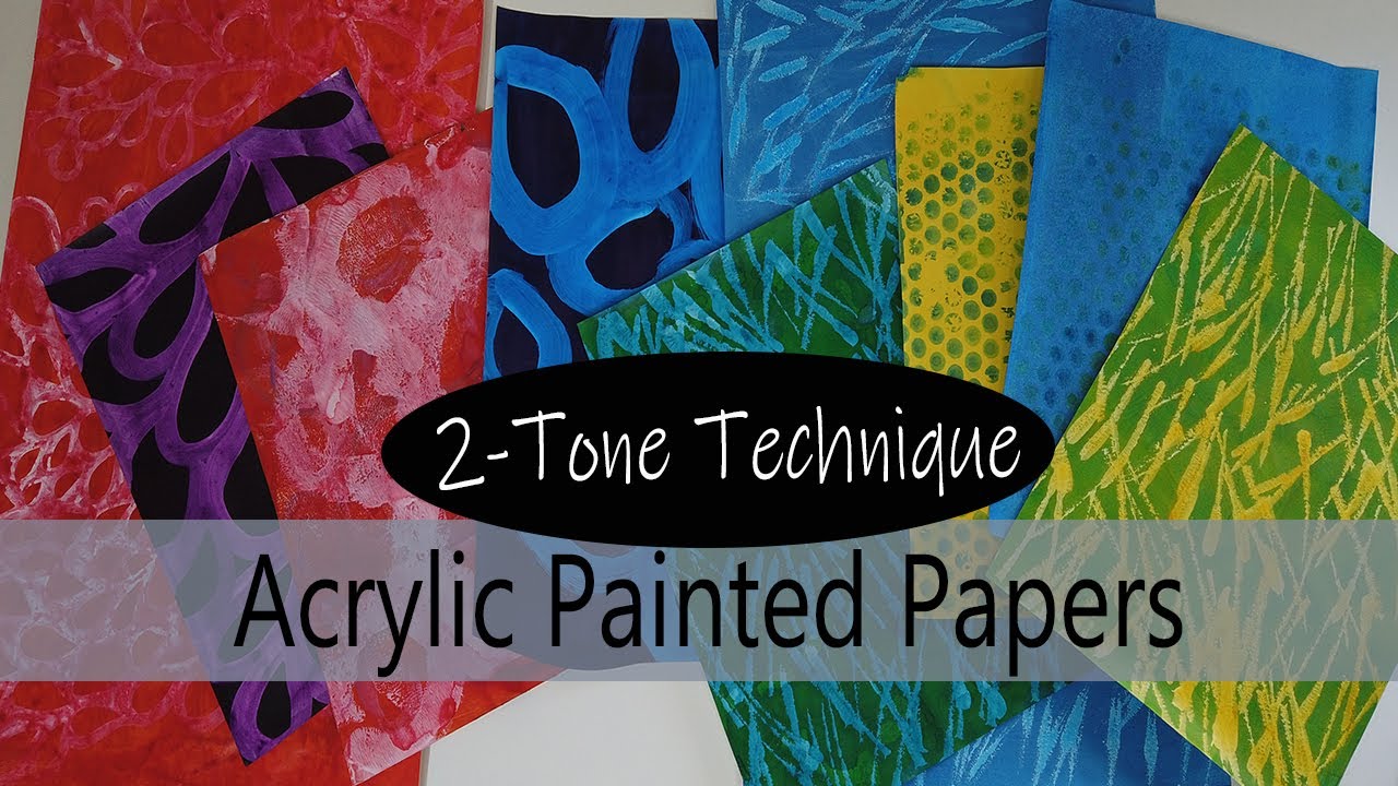 2 Toned Acrylic Painted Paper