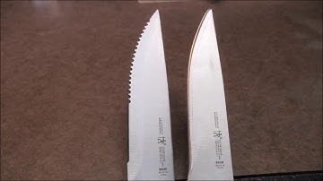Remove Serrated Edge from a steak knife & Resharpen Blade