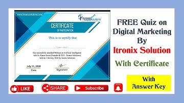 Digital Marketing Free Certificate From ITRONIX SOLUTIONS |Get Certificate Within 1 Minute|TechNTech