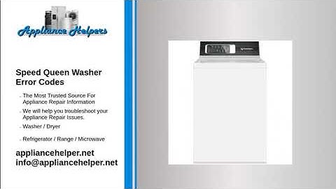 Speed Queen Washer Error Codes