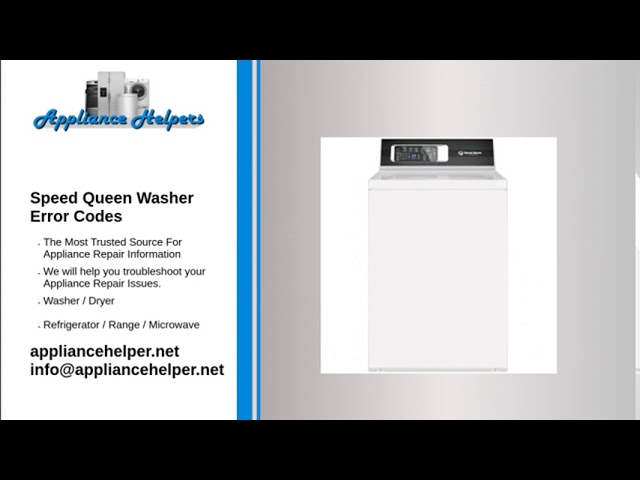 Speed Queen Washer/Dryer Operation, Quick Introduction 