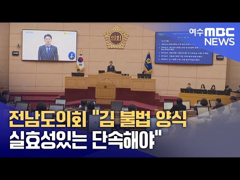 전남도의회 &amp;<strong>quot</strong>;김 <strong>불법</strong> 양식 실효성있는 단속해야&amp;<strong>quot</strong>; (250214금/뉴스데스크)