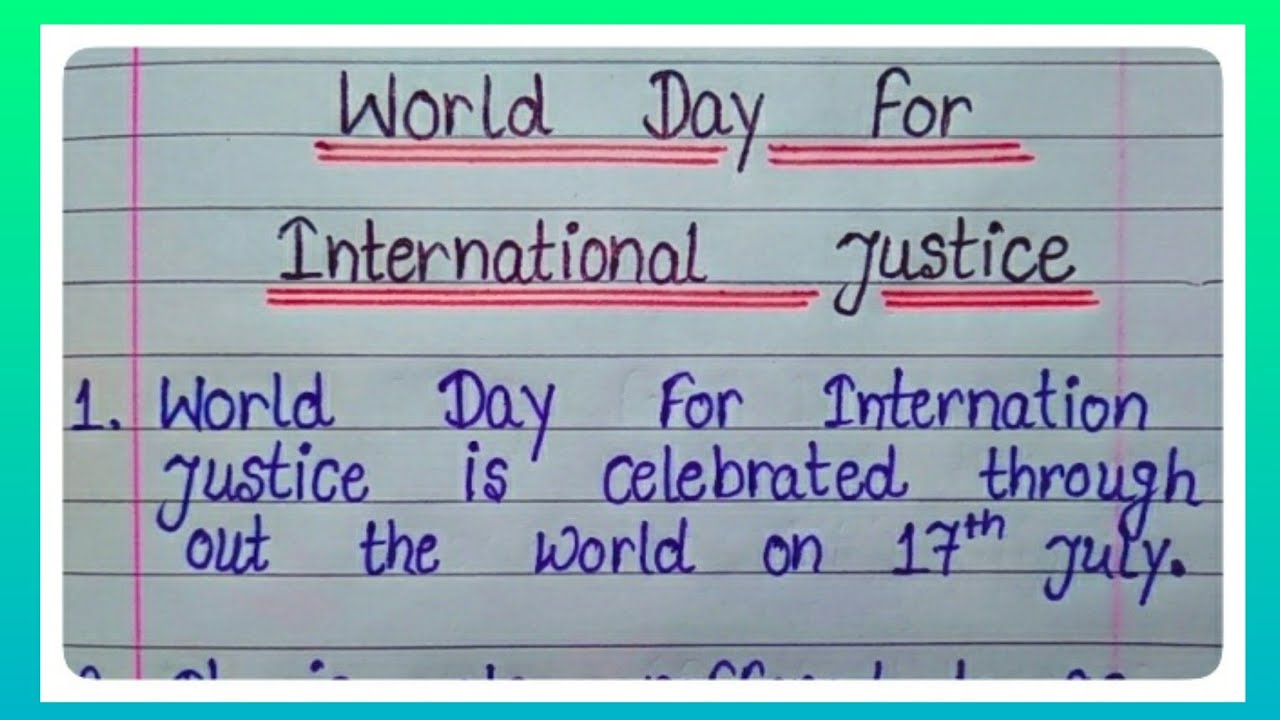 essay on international justice day