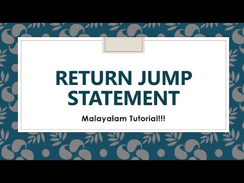 Return Statement | Jumping statements | C programming language | Malayalam Tutorial