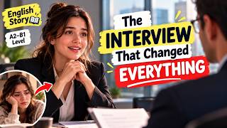 She Went to a Job Interview… But the Interviewer Knew Her Secret 😳 | Easy English Story (A2–B1)