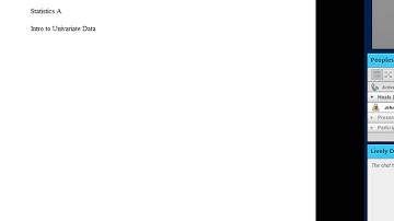 Statistics A - Intor to Univariate Data