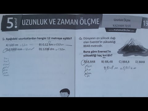 Uzunluk Ölçme Test 19 ( 5. Sınıf )