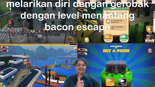melarikan diri dengan gerobak dengan level menantang - bacon escape screenshot 5