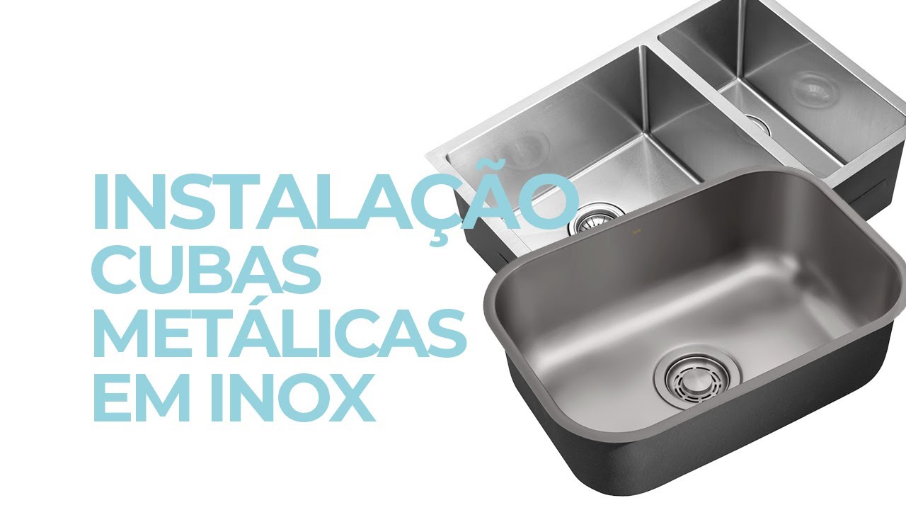 Cuba para Cozinha Retângular Linha Reta Inox 50x40x23cm 1mm