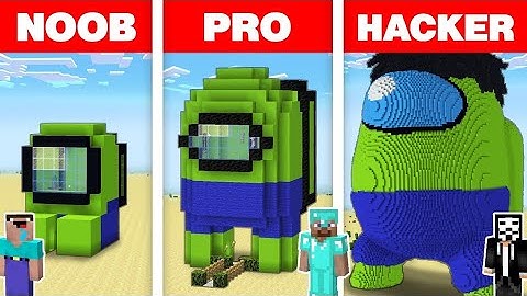 Minecraft NOOB vs PRO vs HACKER:AMONG US INCREDIBLE HULK HOUSE BUILD CHALLENGE