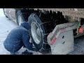 How to install tire chains on a semi truck