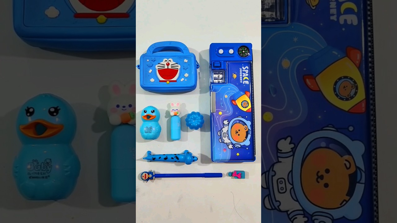 Blue Stationery Collection, Pencil Case, Sharpener, Pen, Pouch 