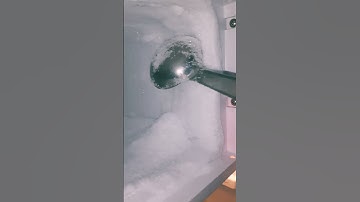 ASMR-FREEZER FROST SCRAPING WITH LADDLE/SATISFYING VIDEO #freezerfrost #shortsfeed #shortsvideo ❄🎧🤤