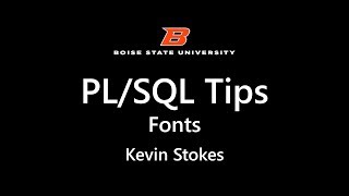 PL SQL Preferences - Fonts