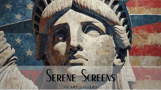Lady Liberty &amp; American Flag For 4th of July - TV Art Display, Screensaver, Wallpaper, Background