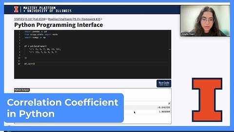 Mastery Platform Walkthrough: Correlation Coefficient in Python