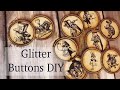 Glitter Handmade Buttons DIY | Digital Collage Club DT project | JJ#178