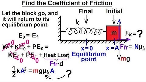 Physics 8.1  Work, Energy, and Power Examples (10 of 27) Find the Coefficient of Friction