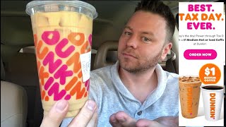 How To Get Tax Day $1 Dunkin’ Iced Coffee | Low Carb | Must Or Bust screenshot 4