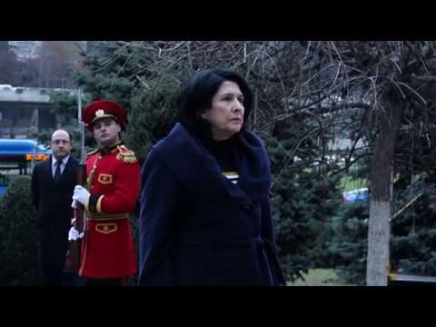 სალომე ზურაბიშვილი მთაწმინდაზე