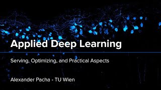 Applied Deep Learning 2024 - Lecture 10 - Serving, Optimizing, and Practical Aspects