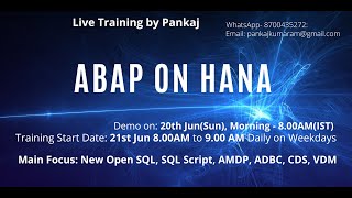 Abap On Hana Demo 20Th Jun Pankaj Kumar