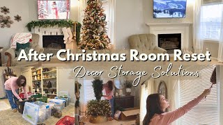 HOME RESET AFTER CHRISTMAS | TAKING DOWN DECOR + STORAGE SOLUTIONS | CLEAN + RESET