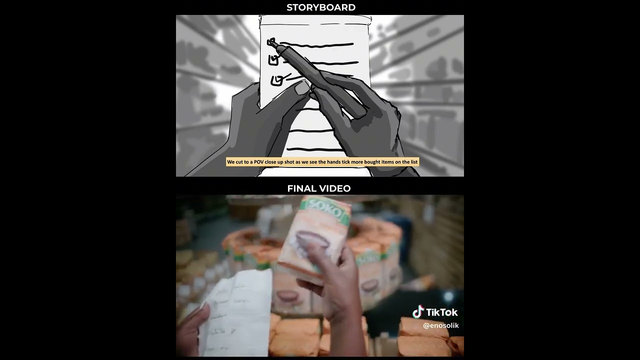 Storyboarding for comercial