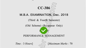 2018 Dcrust MBA 3rd 4th Sem Performance Management Question Paper