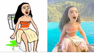 Moana Funny Drawing Meme -Try not To laugh