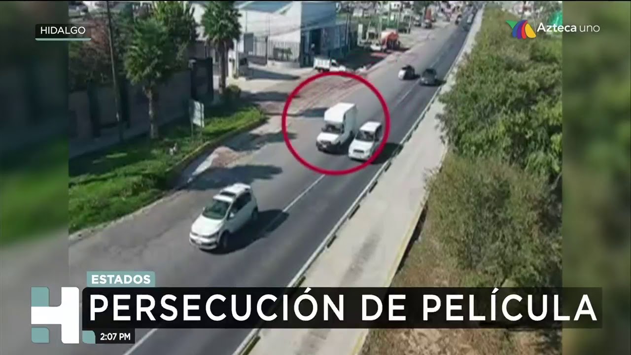 Persecución de película por robo de camioneta en Hidalgo