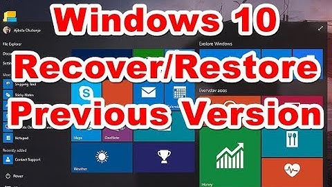 วิธี recover/restore วินโดว์ 10  กลับไปก่อนหน้า หากอัพเดตแล้วมีปัญหา